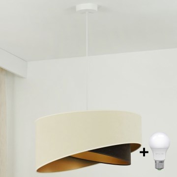 Brilagi - LED Lestenec na vrvici LYRA 1xE27/15W/230V krem barva/črna/zlata