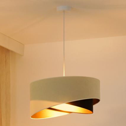 Brilagi - LED Lestenec na vrvici LYRA 1xE27/15W/230V krem barva/črna/zlata