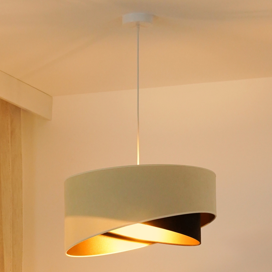 Brilagi - LED Lestenec na vrvici LYRA 1xE27/15W/230V krem barva/črna/zlata