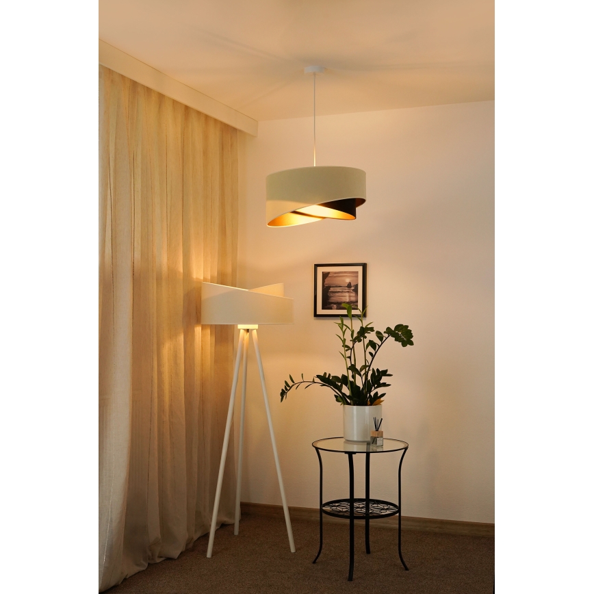Brilagi - LED Lestenec na vrvici LYRA 1xE27/15W/230V krem barva/črna/zlata