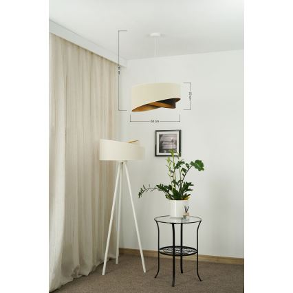 Brilagi - LED Lestenec na vrvici LYRA 1xE27/15W/230V krem barva/črna/zlata