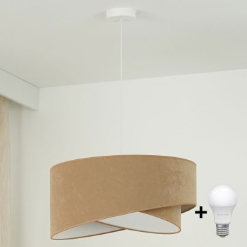 Brilagi - LED Lestenec na vrvici LYRA 1xE27/15W/230V rjava/bela