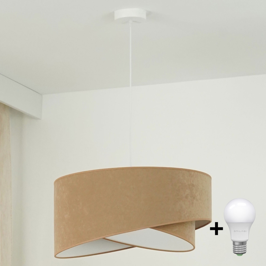 Brilagi - LED Lestenec na vrvici LYRA 1xE27/15W/230V rjava/bela