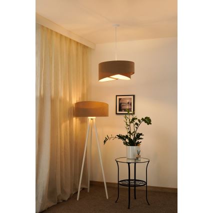 Brilagi - LED Lestenec na vrvici LYRA 1xE27/15W/230V rjava/bela