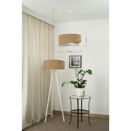 Brilagi - LED Lestenec na vrvici LYRA 1xE27/15W/230V rjava/bela