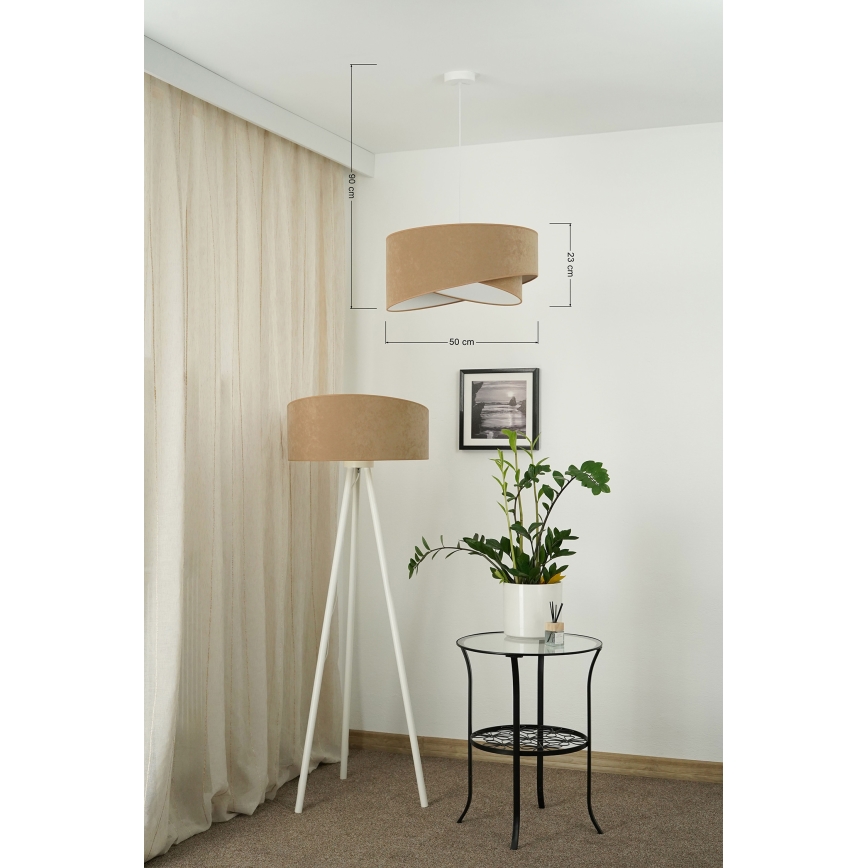 Brilagi - LED Lestenec na vrvici LYRA 1xE27/15W/230V rjava/bela