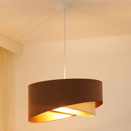 Brilagi - LED Lestenec na vrvici LYRA 1xE27/15W/230V rjava/krem barva/zlata