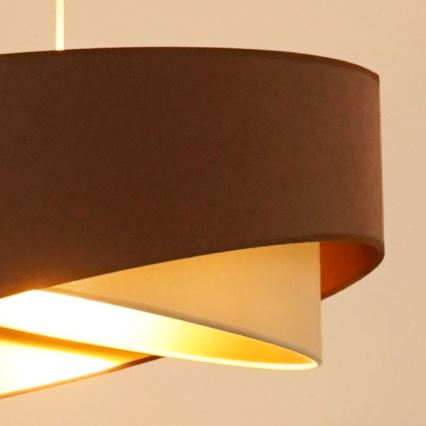 Brilagi - LED Lestenec na vrvici LYRA 1xE27/15W/230V rjava/krem barva/zlata