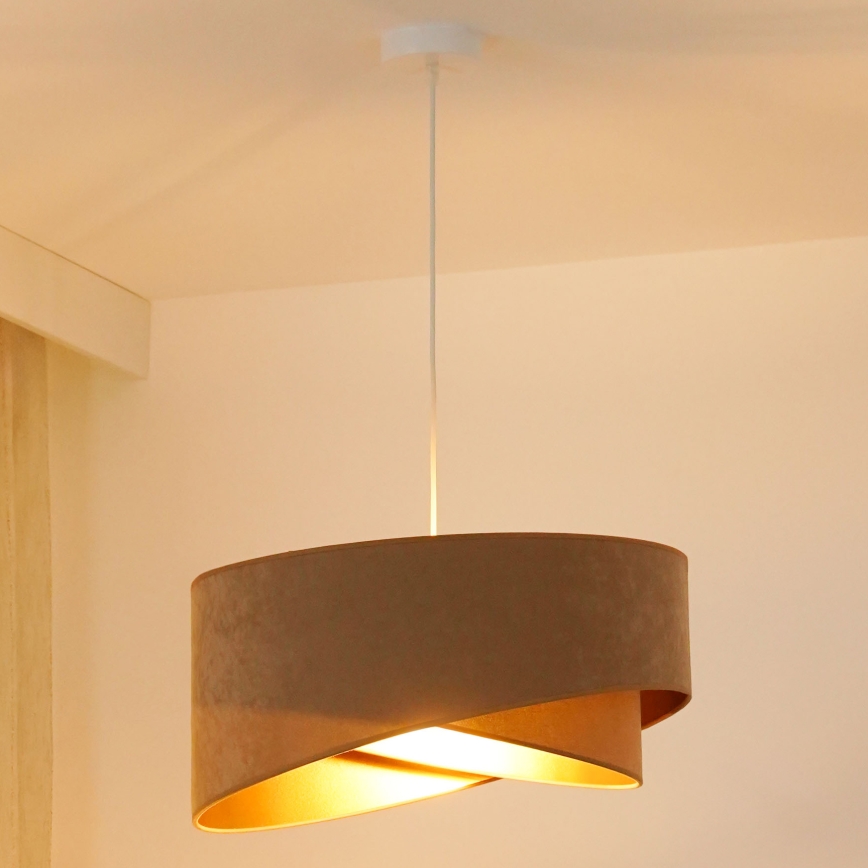 Brilagi - LED Lestenec na vrvici LYRA 1xE27/15W/230V rjava/zlata
