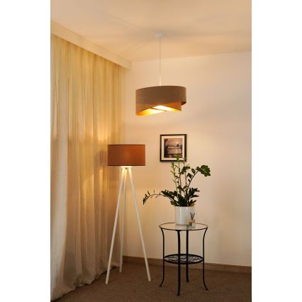Brilagi - LED Lestenec na vrvici LYRA 1xE27/15W/230V rjava/zlata