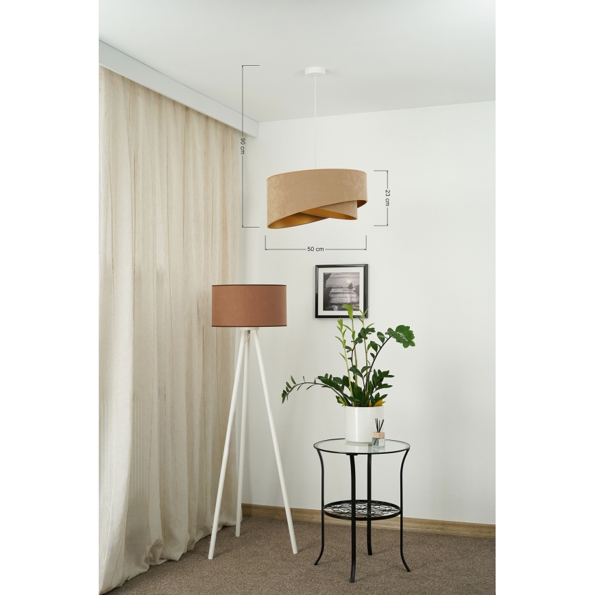 Brilagi - LED Lestenec na vrvici LYRA 1xE27/15W/230V rjava/zlata