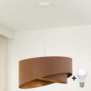 Brilagi - LED Lestenec na vrvici LYRA 1xE27/15W/230V rjava/zlata