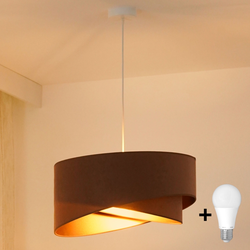 Brilagi - LED Lestenec na vrvici LYRA 1xE27/15W/230V rjava/zlata