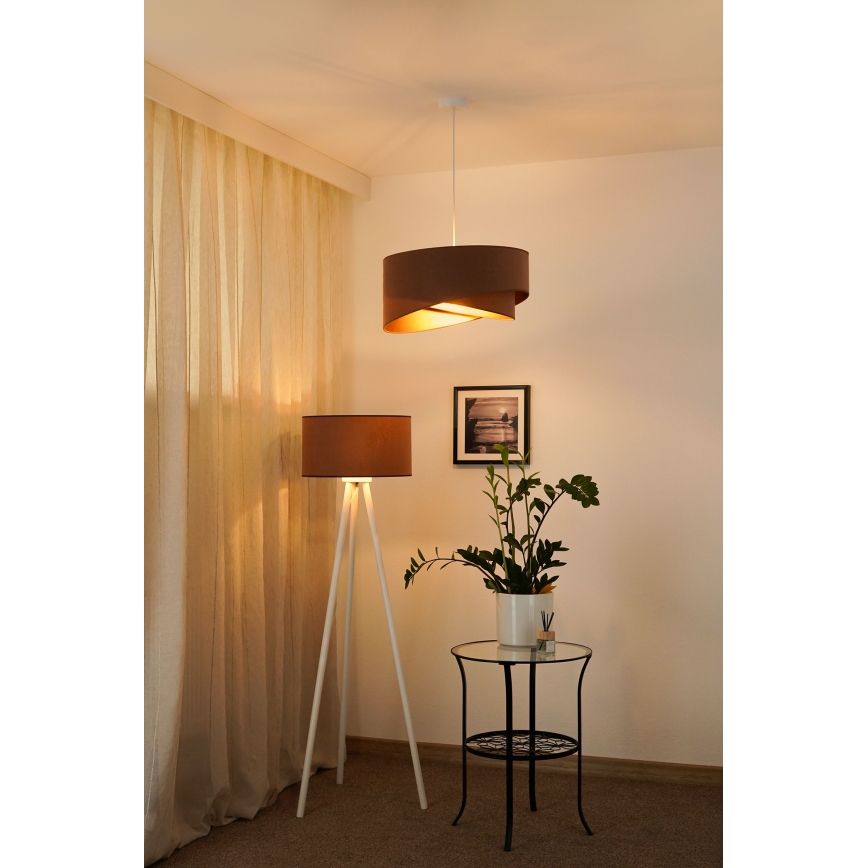 Brilagi - LED Lestenec na vrvici LYRA 1xE27/15W/230V rjava/zlata
