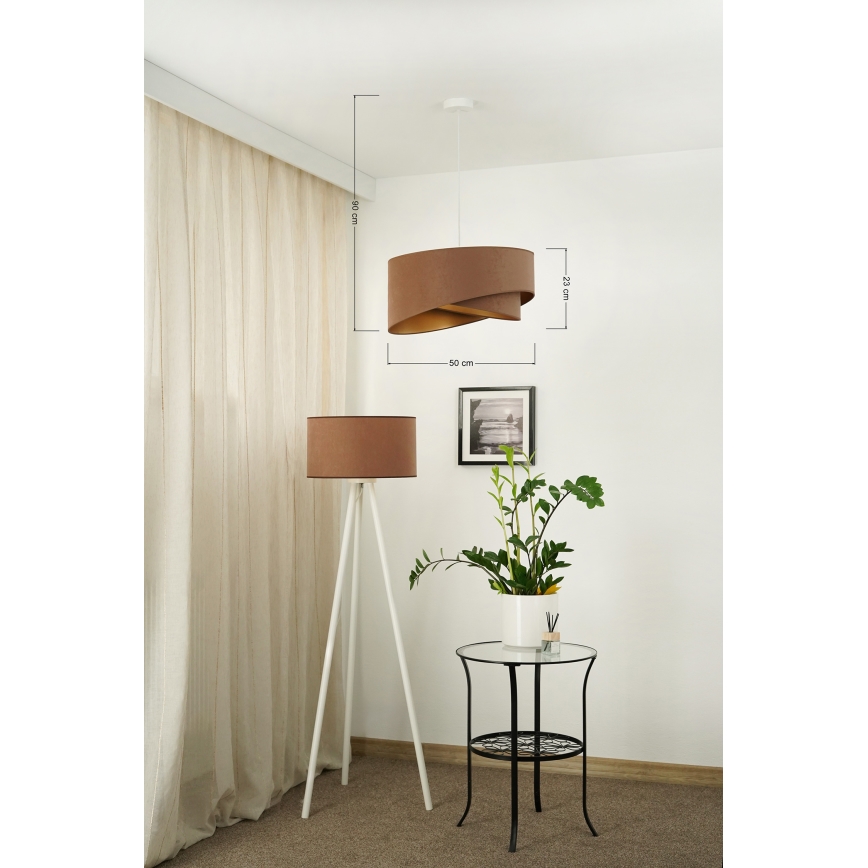 Brilagi - LED Lestenec na vrvici LYRA 1xE27/15W/230V rjava/zlata