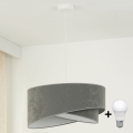Brilagi - LED Lestenec na vrvici LYRA 1xE27/15W/230V siva/bela