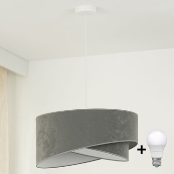 Brilagi - LED Lestenec na vrvici LYRA 1xE27/15W/230V siva/bela