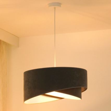 Brilagi - LED Lestenec na vrvici LYRA 1xE27/15W/230V siva/bela