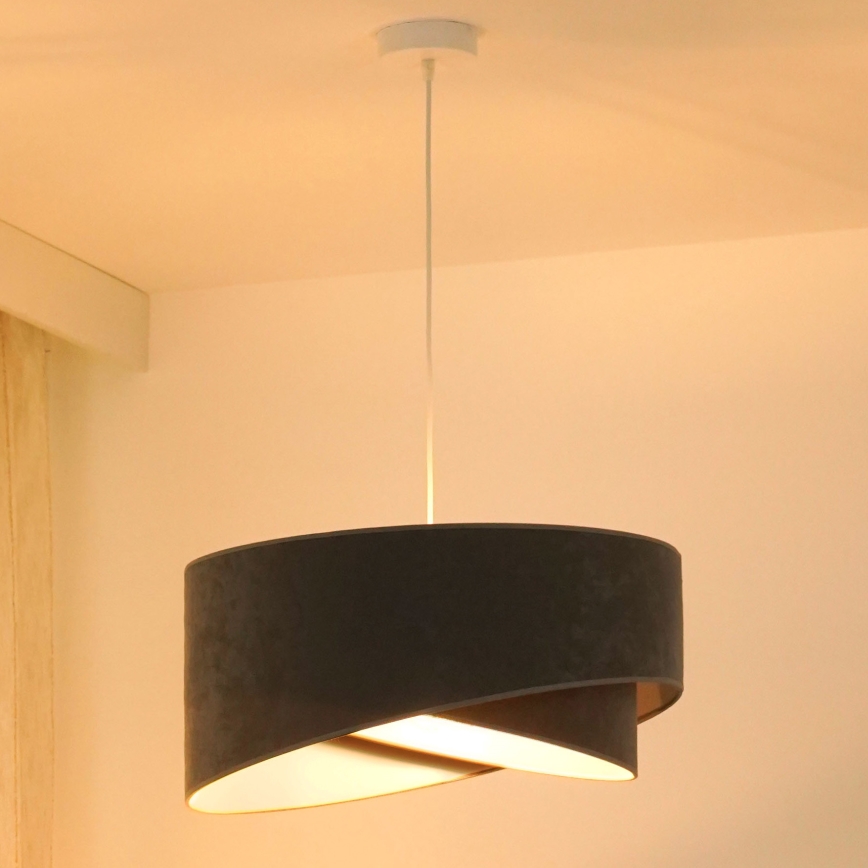 Brilagi - LED Lestenec na vrvici LYRA 1xE27/15W/230V siva/bela