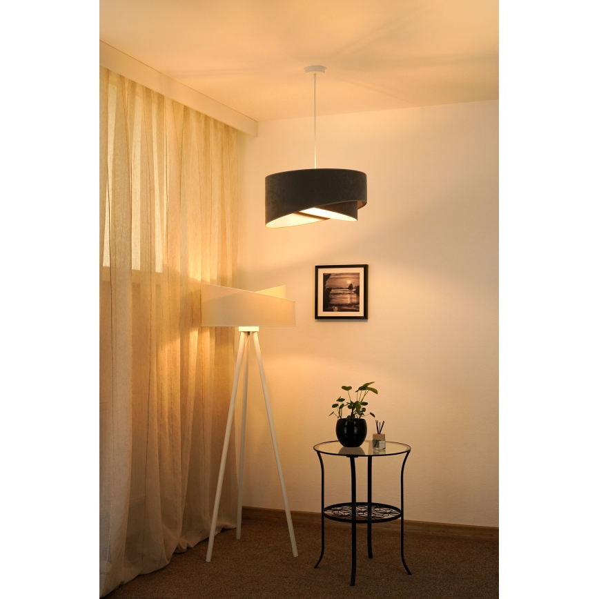 Brilagi - LED Lestenec na vrvici LYRA 1xE27/15W/230V siva/bela