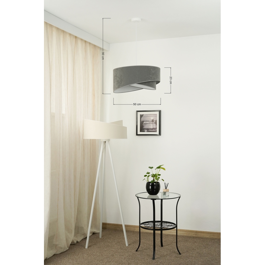 Brilagi - LED Lestenec na vrvici LYRA 1xE27/15W/230V siva/bela