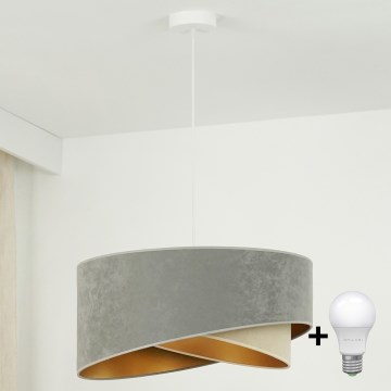 Brilagi - LED Lestenec na vrvici LYRA 1xE27/15W/230V siva/bež/zlata