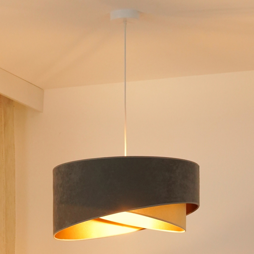 Brilagi - LED Lestenec na vrvici LYRA 1xE27/15W/230V siva/bež/zlata
