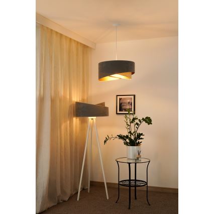Brilagi - LED Lestenec na vrvici LYRA 1xE27/15W/230V siva/bež/zlata
