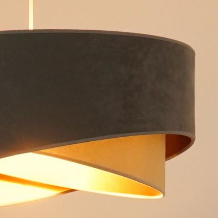 Brilagi - LED Lestenec na vrvici LYRA 1xE27/15W/230V siva/bež/zlata