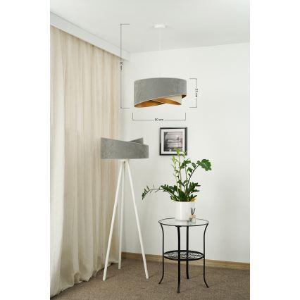 Brilagi - LED Lestenec na vrvici LYRA 1xE27/15W/230V siva/bež/zlata