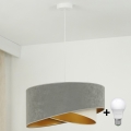 Brilagi - LED Lestenec na vrvici LYRA 1xE27/15W/230V siva/krem barva/zlata
