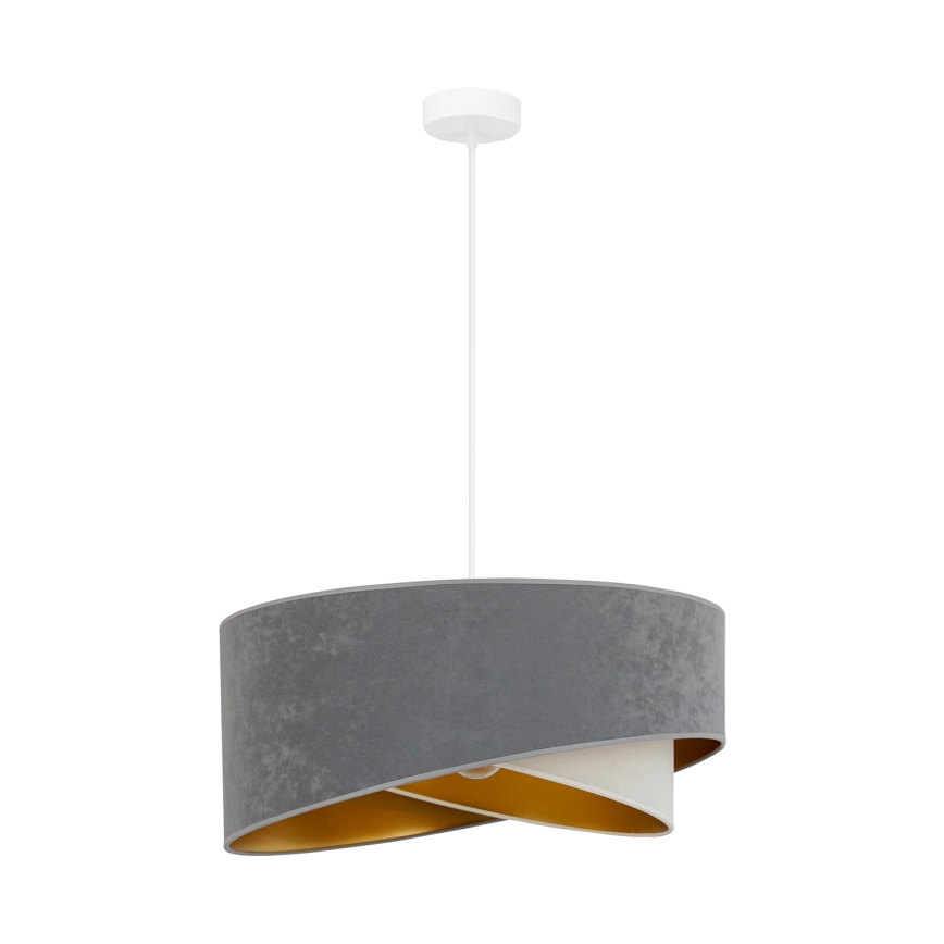 Brilagi - LED Lestenec na vrvici LYRA 1xE27/15W/230V siva/krem barva/zlata