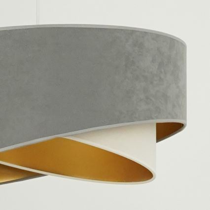 Brilagi - LED Lestenec na vrvici LYRA 1xE27/15W/230V siva/krem barva/zlata