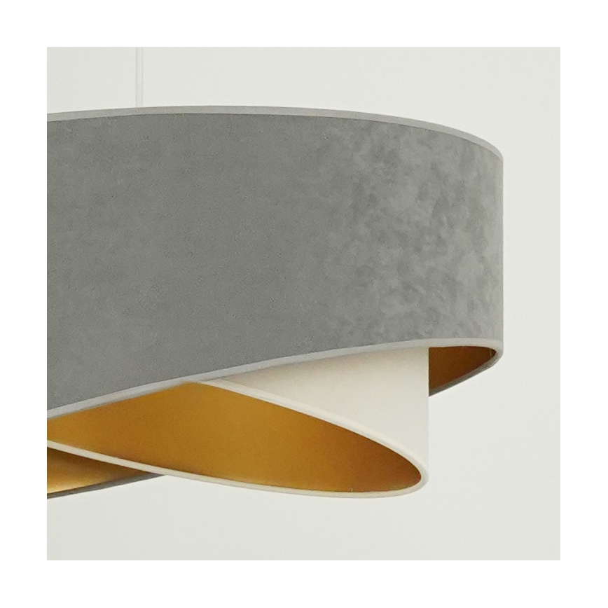 Brilagi - LED Lestenec na vrvici LYRA 1xE27/15W/230V siva/krem barva/zlata