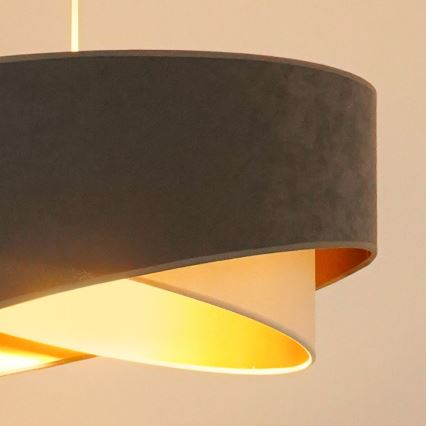 Brilagi - LED Lestenec na vrvici LYRA 1xE27/15W/230V siva/krem barva/zlata