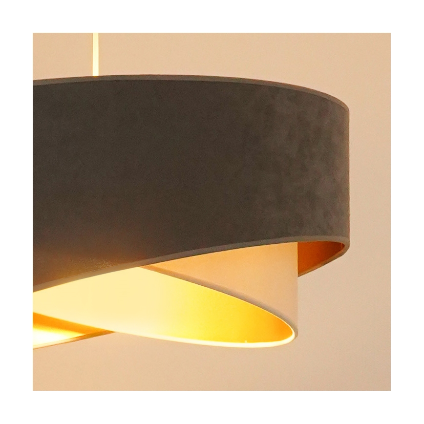 Brilagi - LED Lestenec na vrvici LYRA 1xE27/15W/230V siva/krem barva/zlata