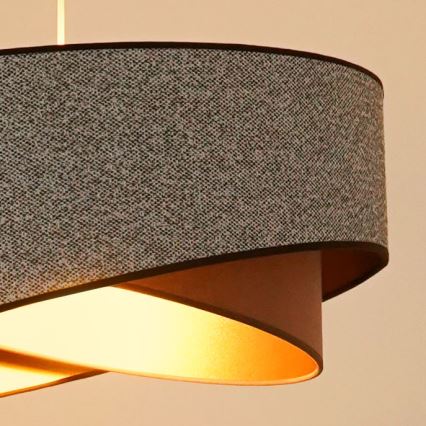 Brilagi - LED Lestenec na vrvici LYRA 1xE27/15W/230V siva/krem barva/zlata