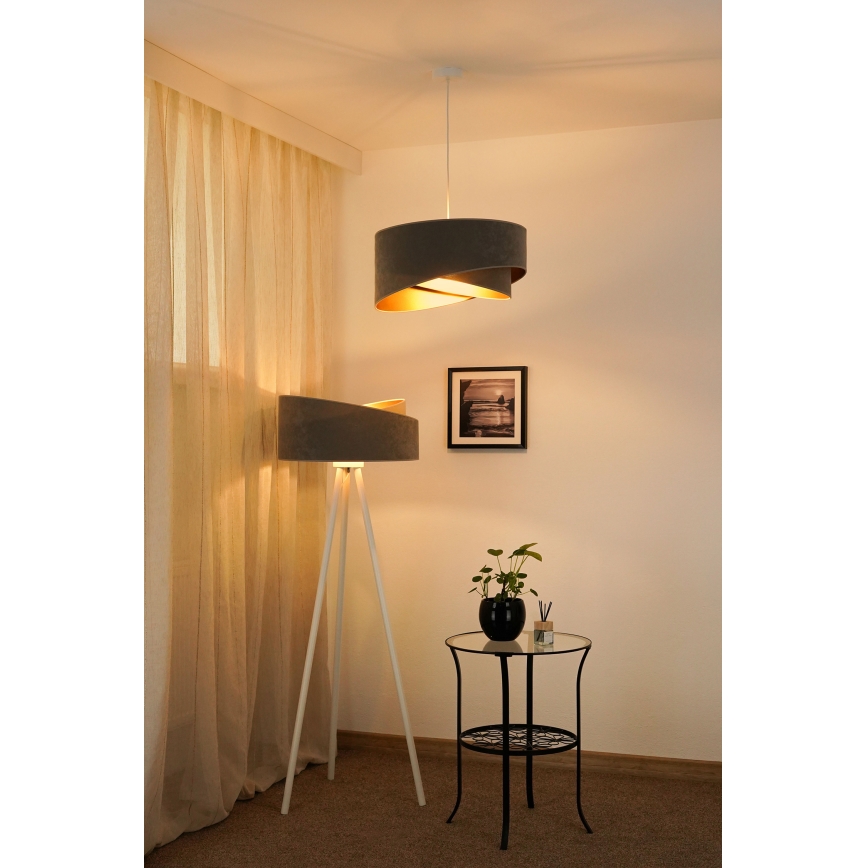 Brilagi - LED Lestenec na vrvici LYRA 1xE27/15W/230V siva/zlata