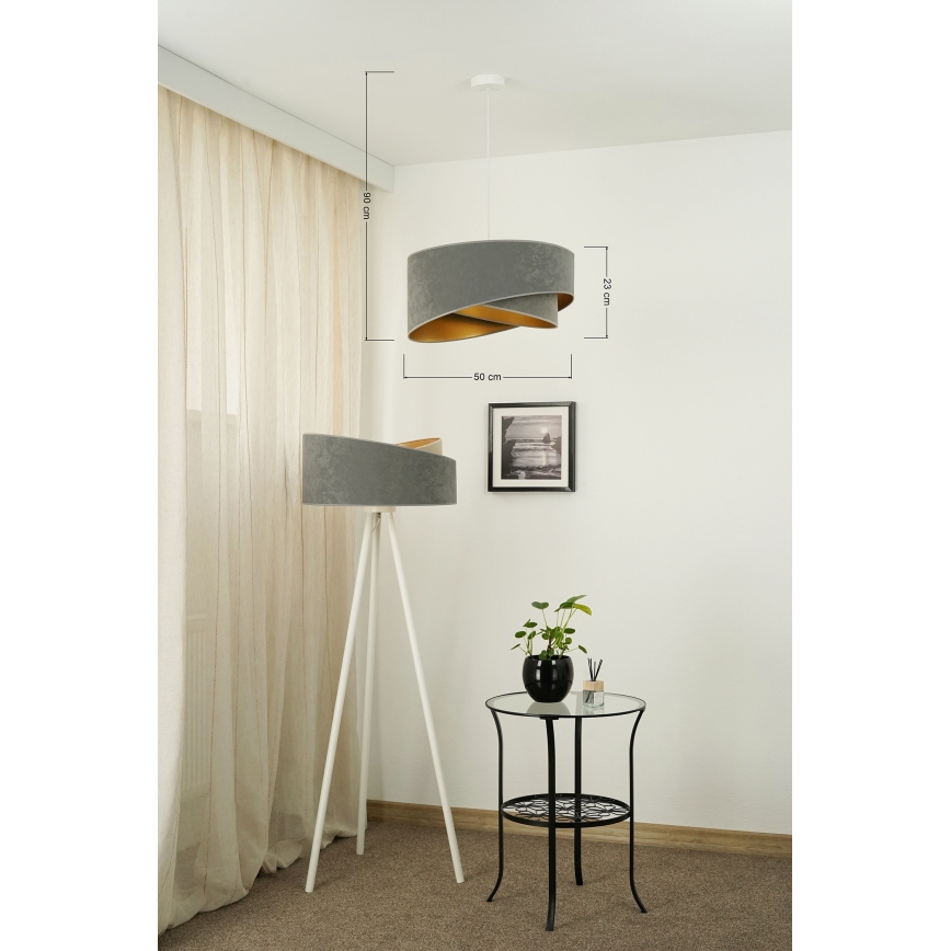 Brilagi - LED Lestenec na vrvici LYRA 1xE27/15W/230V siva/zlata