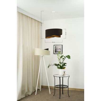 Brilagi - LED Lestenec na vrvici LYRA 1xE27/15W/230V temno rjava/zlata
