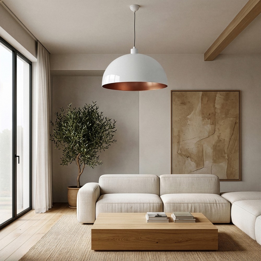 Brilagi - LED lestenec na vrvici METALO 1xE27/40W/230V, premer 60 cm, bela/medena