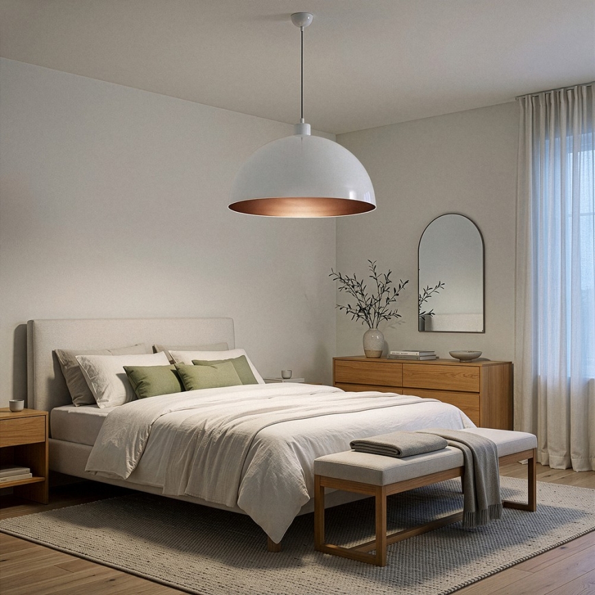 Brilagi - LED lestenec na vrvici METALO 1xE27/40W/230V, premer 60 cm, bela/medena