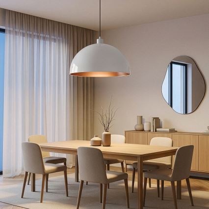 Brilagi - LED lestenec na vrvici METALO 1xE27/40W/230V, premer 60 cm, bela/medena
