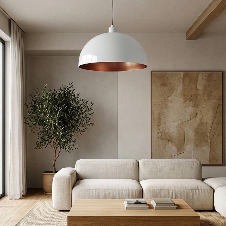 Brilagi - LED lestenec na vrvici METALO 1xE27/40W/230V, premer 60 cm, bela/medena