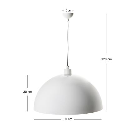 Brilagi - LED lestenec na vrvici METALO 1xE27/40W/230V, premer 60 cm, bela/medena