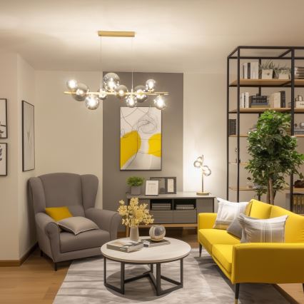 Brilagi - LED Lestenec na vrvici MILLA 10xG9/3W/230V zlata/dimna