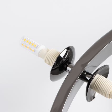 Brilagi - LED lestenec na vrvici MILLA 15xG9/3W/230V črn krom/zadimljeno steklo