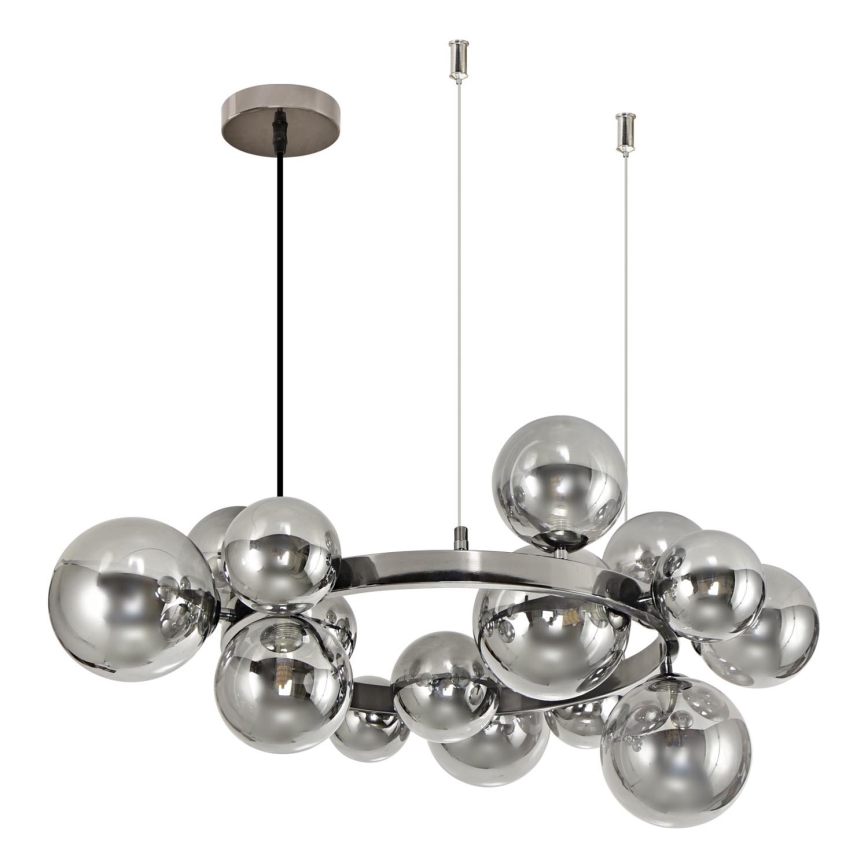 Brilagi - LED Lestenec na vrvici MILLA 15xG9/3W/230V sijajni krom/dimna
