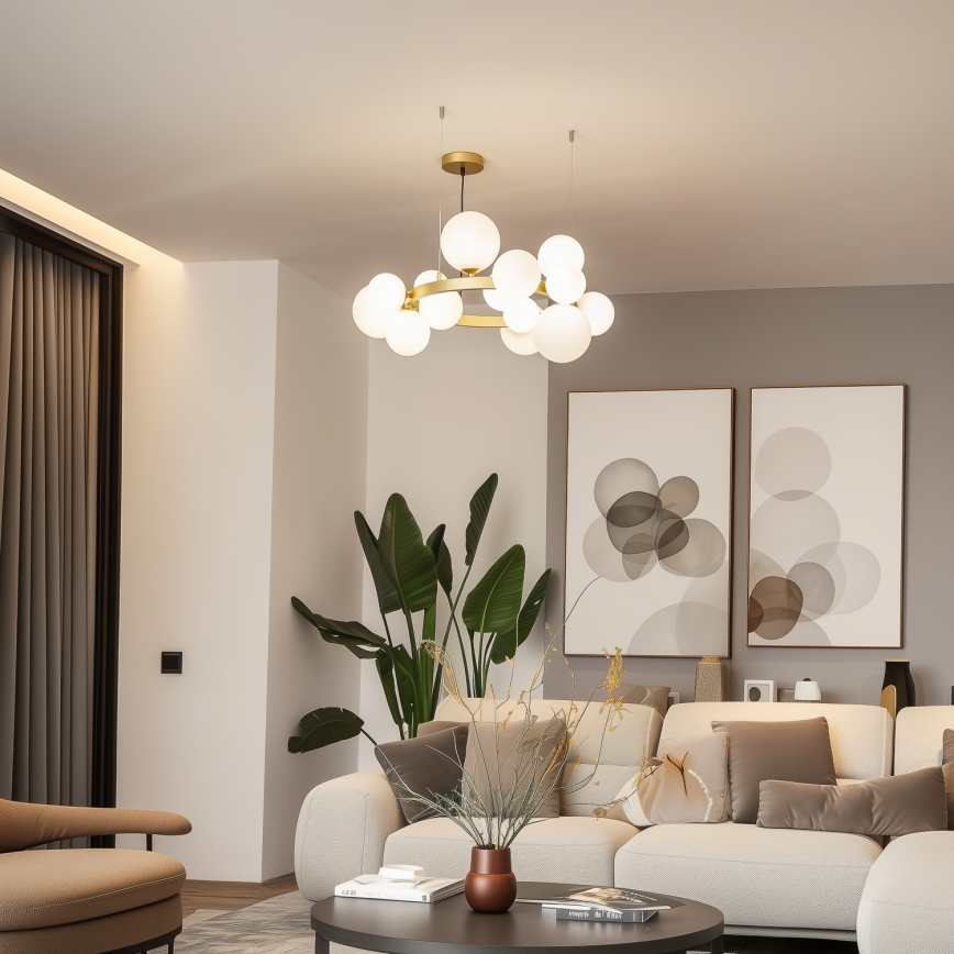 Brilagi - LED Lestenec na vrvici MILLA 15xG9/3W/230V zlata/bela