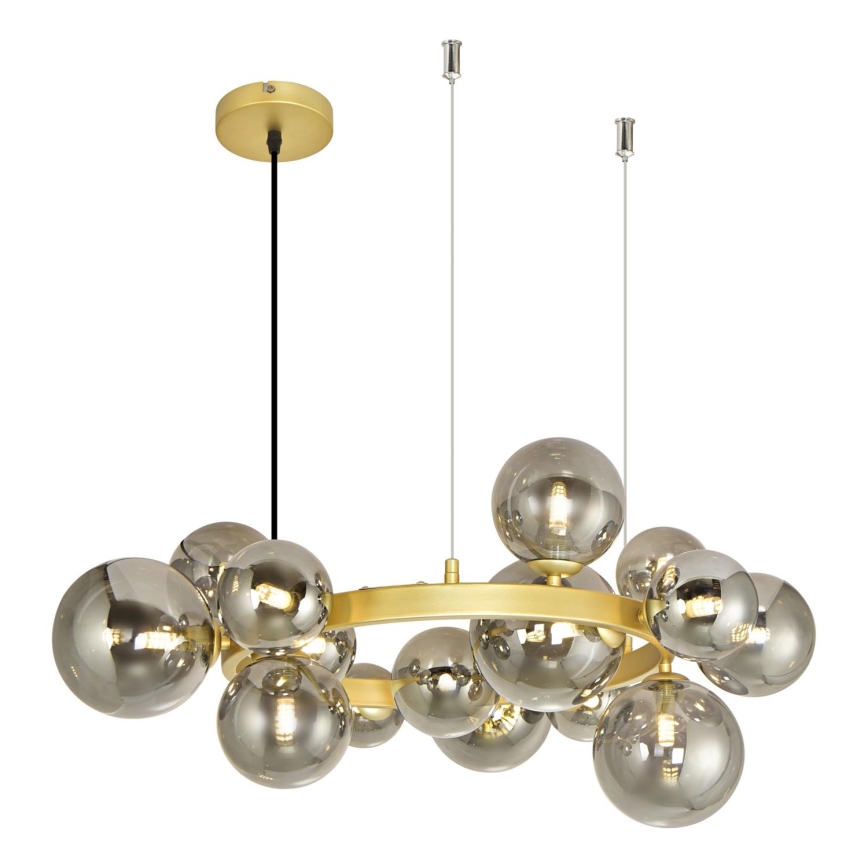 Brilagi - LED Lestenec na vrvici MILLA 15xG9/3W/230V zlata/dimna